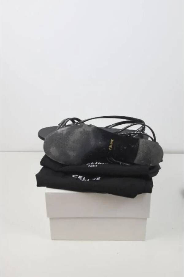 Celine Vintage Pre-owned Leather sandals Black Dames