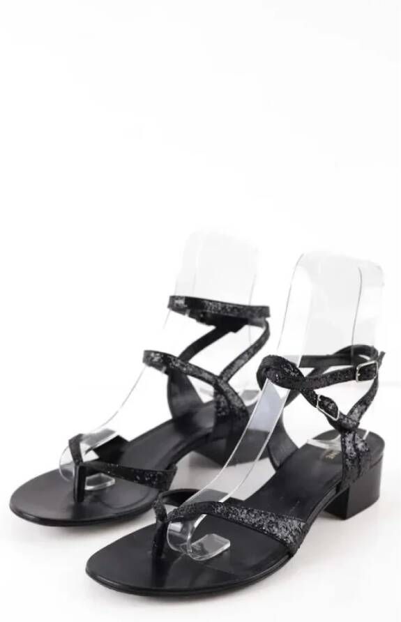 Celine Vintage Pre-owned Leather sandals Black Dames
