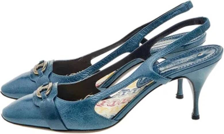 Celine Vintage Pre-owned Leather sandals Blue Dames