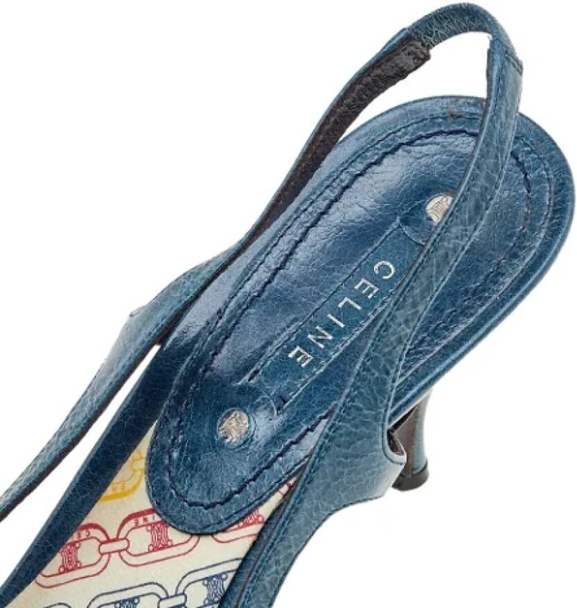Celine Vintage Pre-owned Leather sandals Blue Dames