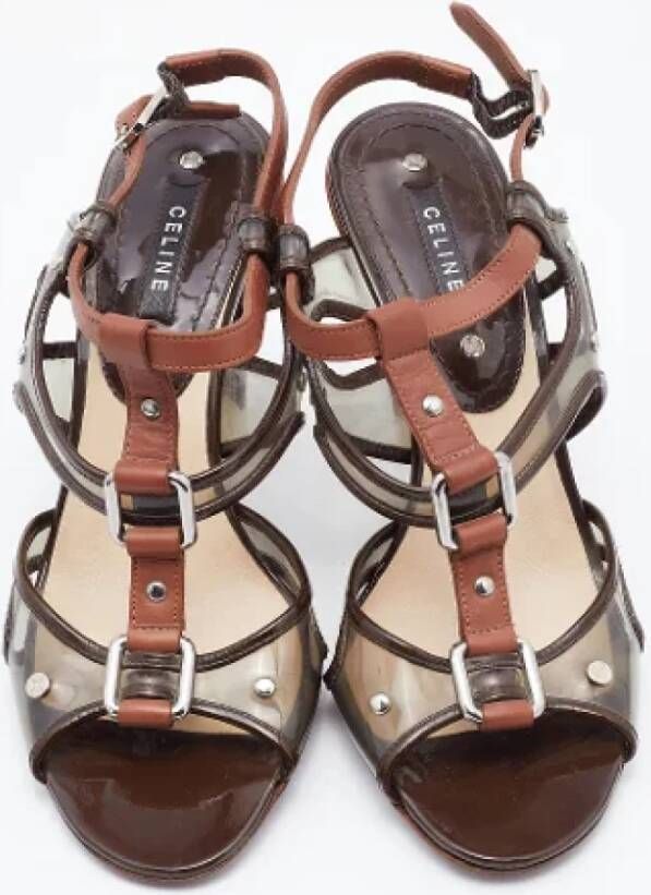 Celine Vintage Pre-owned Leather sandals Brown Dames