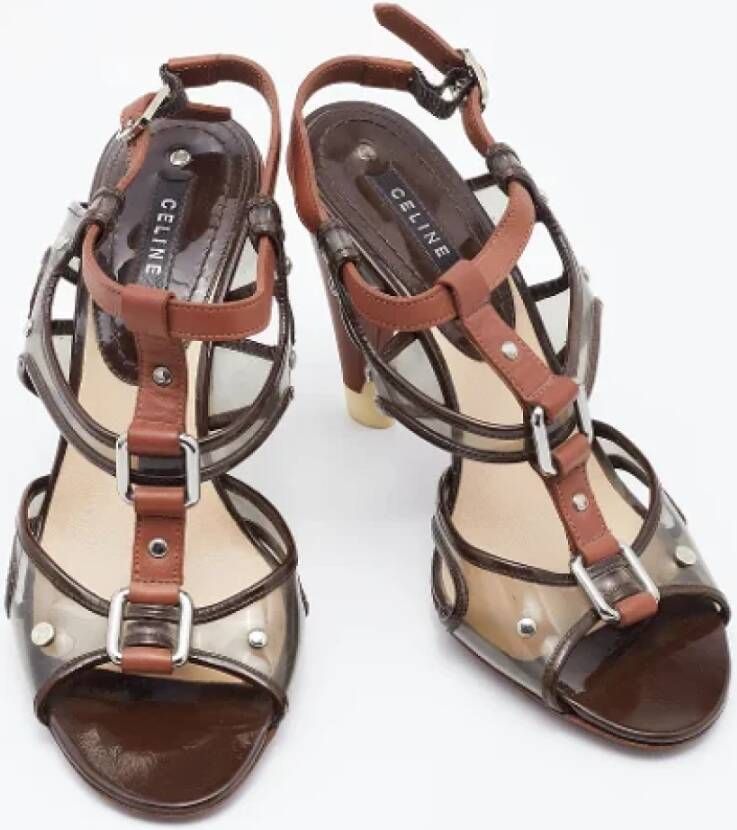 Celine Vintage Pre-owned Leather sandals Brown Dames