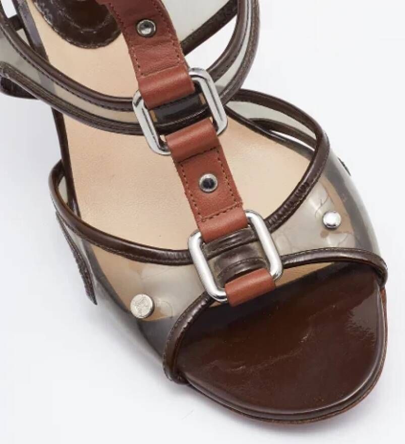 Celine Vintage Pre-owned Leather sandals Brown Dames