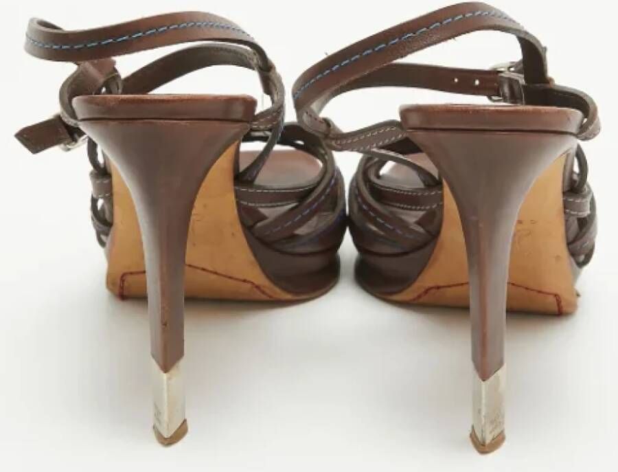 Celine Vintage Pre-owned Leather sandals Brown Dames