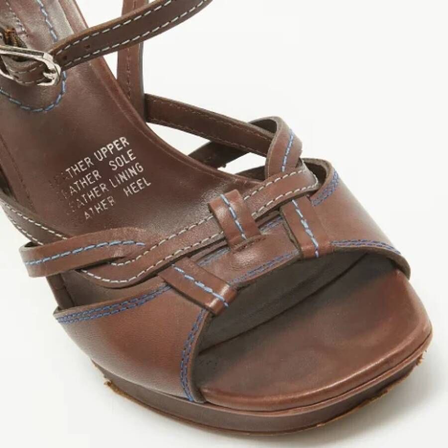 Celine Vintage Pre-owned Leather sandals Brown Dames