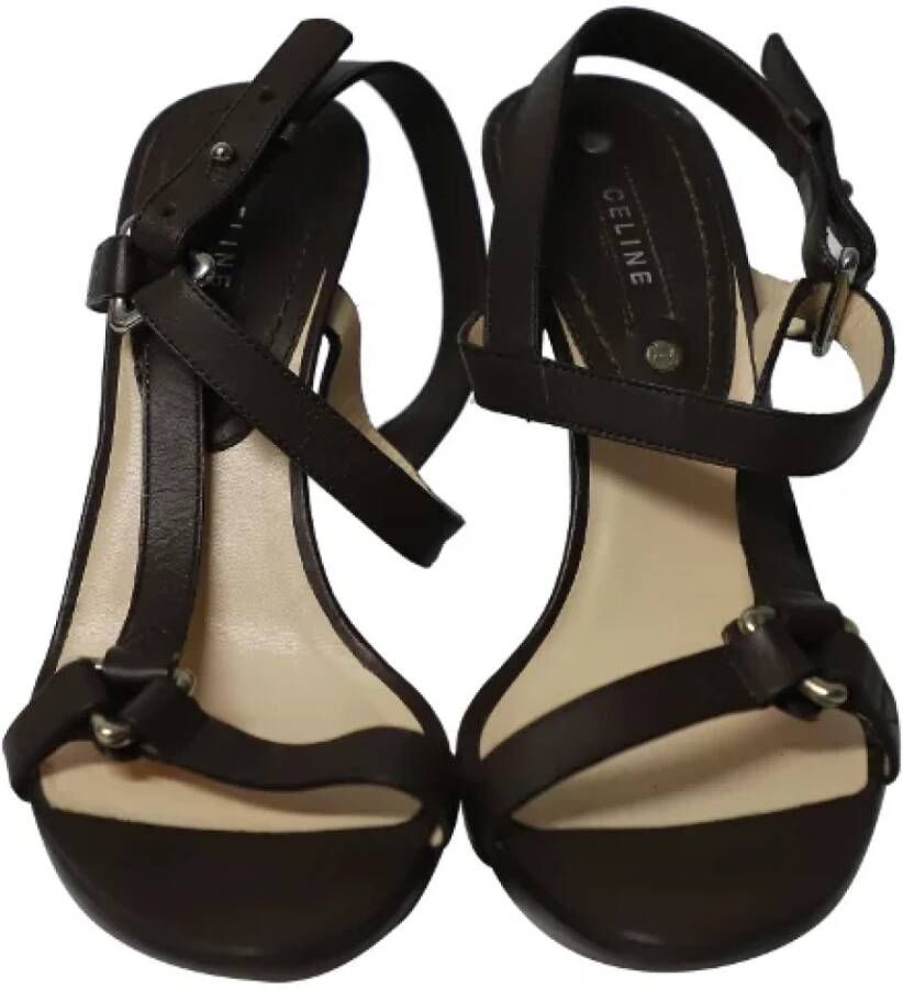 Celine Vintage Pre-owned Leather sandals Brown Dames