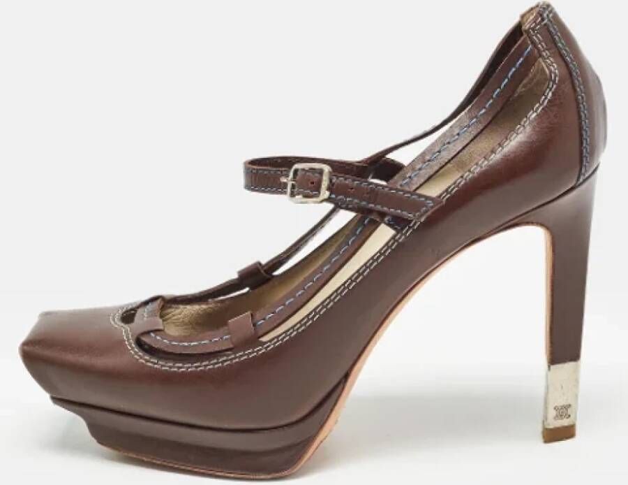 Celine Vintage Pre-owned Leather sandals Brown Dames