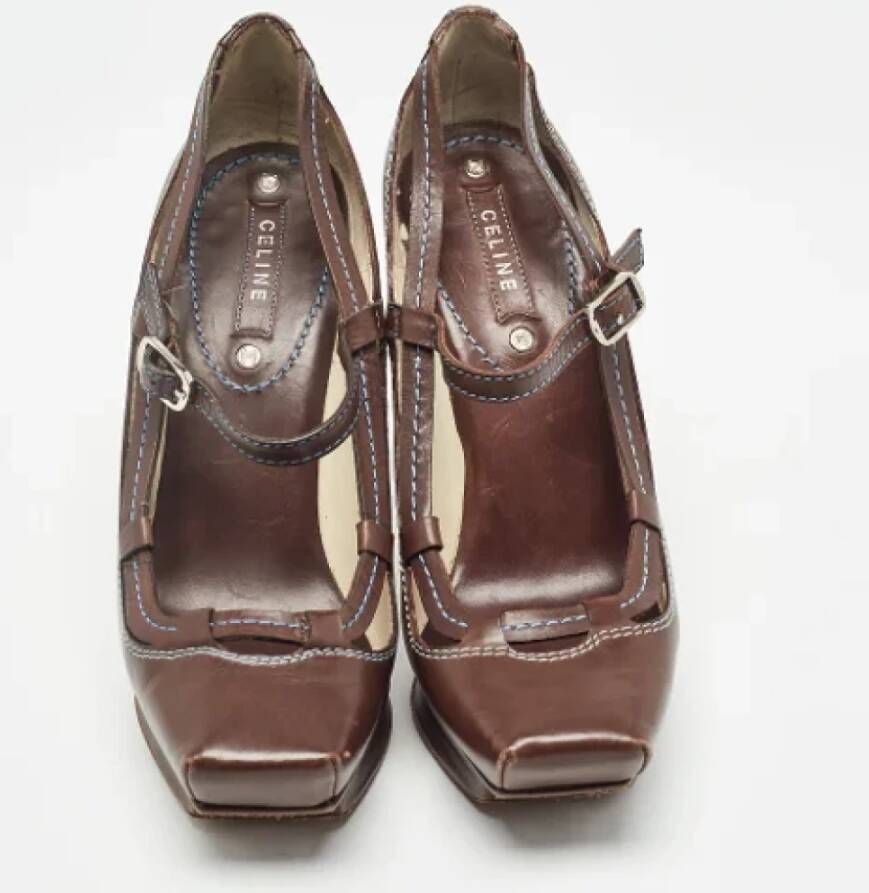 Celine Vintage Pre-owned Leather sandals Brown Dames