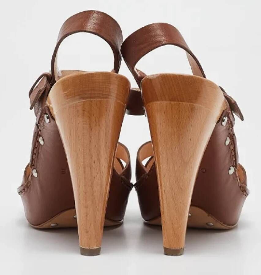 Celine Vintage Pre-owned Leather sandals Brown Dames