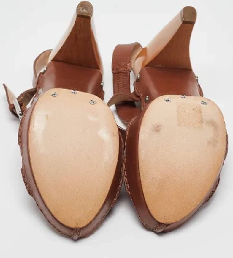 Celine Vintage Pre-owned Leather sandals Brown Dames