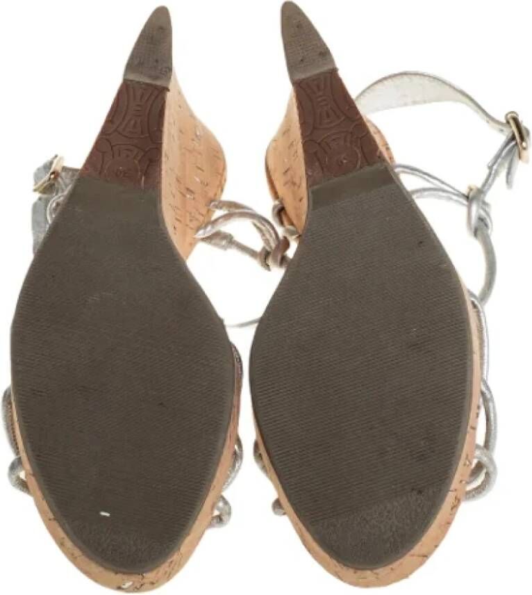 Celine Vintage Pre-owned Leather sandals Gray Dames