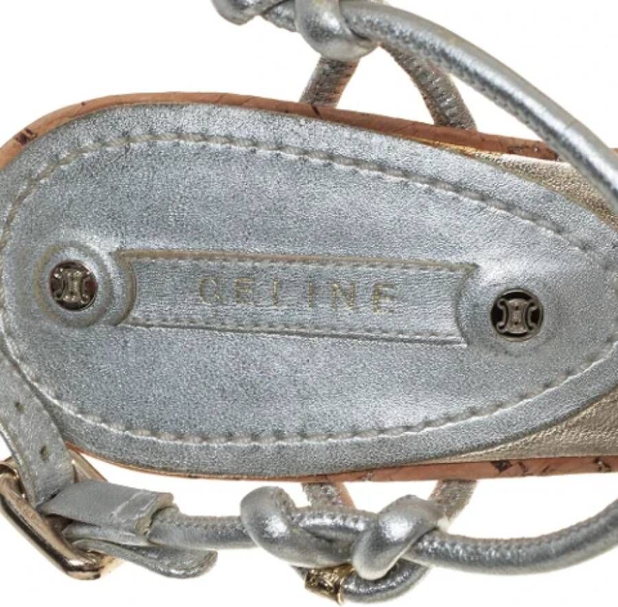 Celine Vintage Pre-owned Leather sandals Gray Dames
