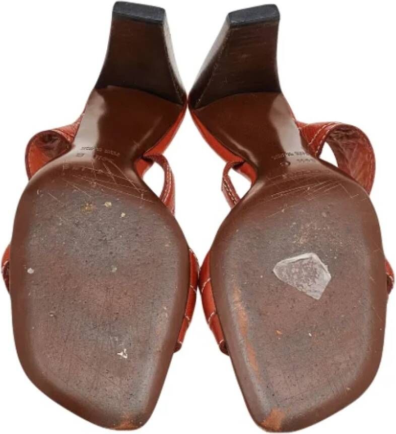 Celine Vintage Pre-owned Leather sandals Orange Dames