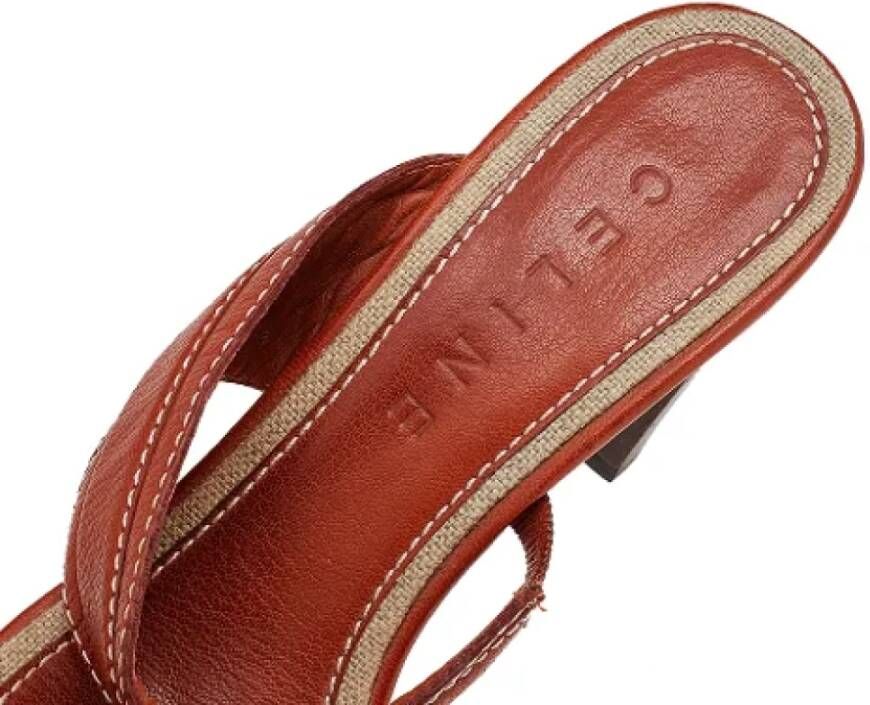 Celine Vintage Pre-owned Leather sandals Orange Dames