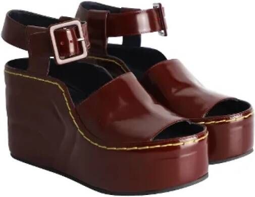 Celine Vintage Pre-owned Leather sandals Red Dames