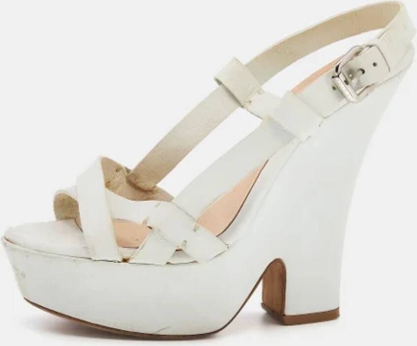 Celine Vintage Pre-owned Leather sandals White Dames