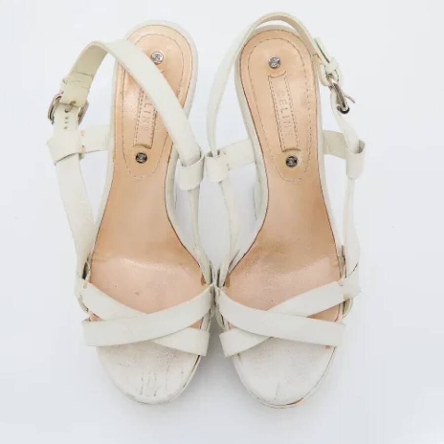 Celine Vintage Pre-owned Leather sandals White Dames