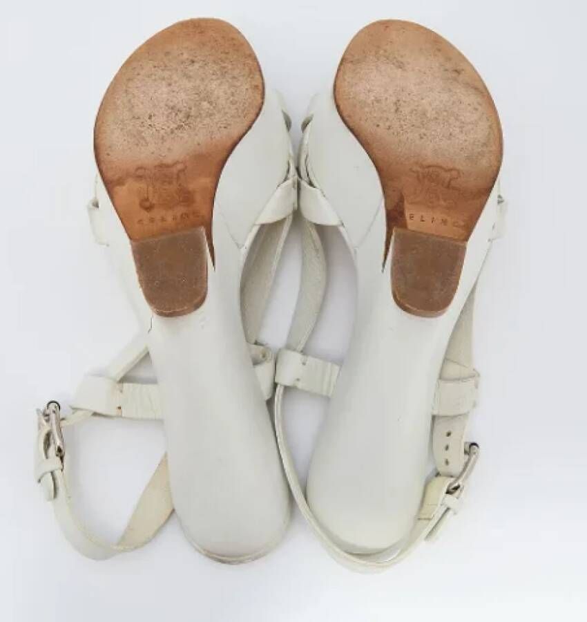 Celine Vintage Pre-owned Leather sandals White Dames