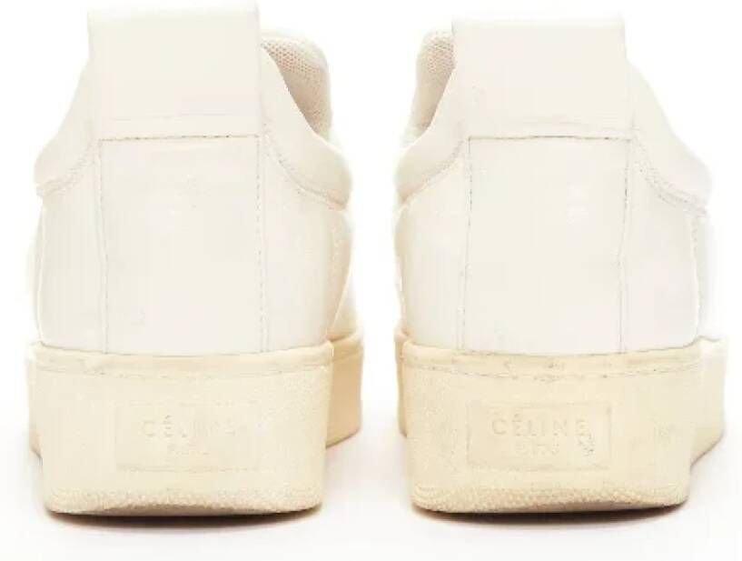 Celine Vintage Pre-owned Leather sneakers Beige Dames