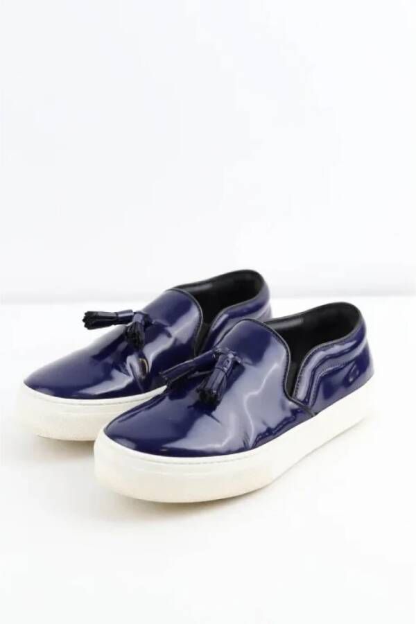 Celine Vintage Pre-owned Leather sneakers Blue Dames