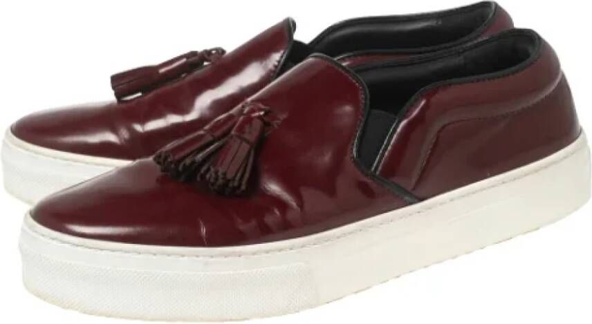 Celine Vintage Pre-owned Leather sneakers Red Dames