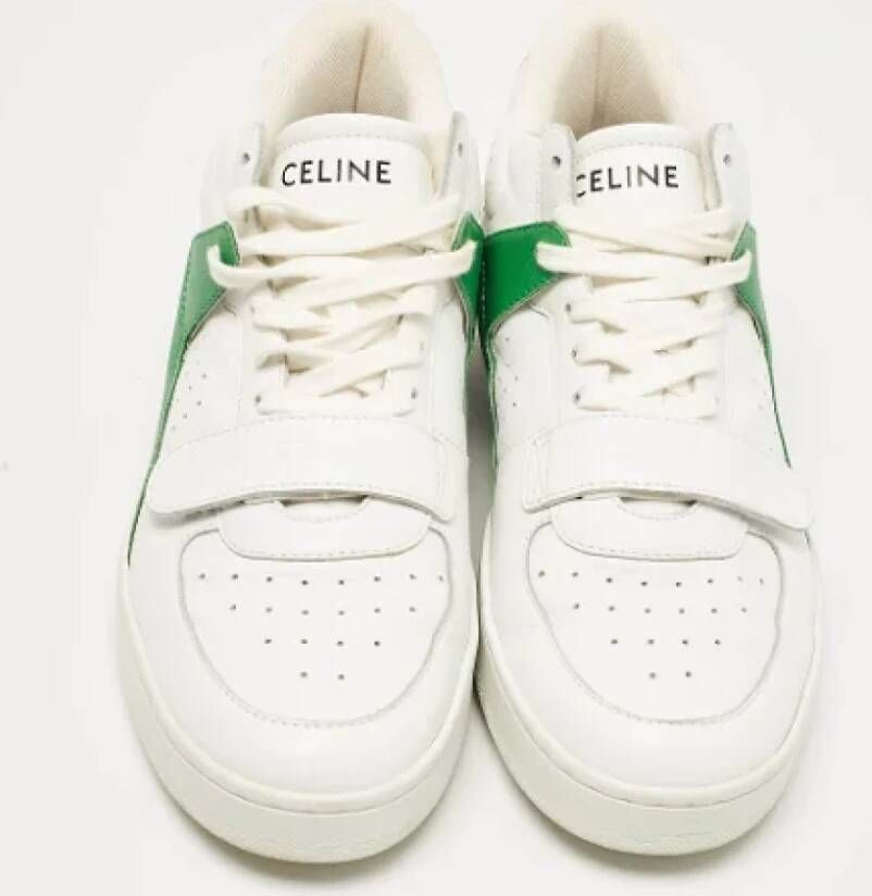 Celine Vintage Pre-owned Leather sneakers White Dames