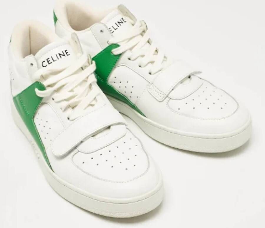 Celine Vintage Pre-owned Leather sneakers White Dames