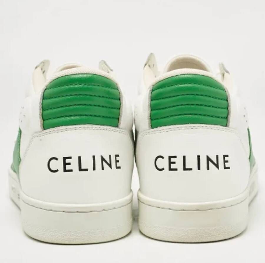 Celine Vintage Pre-owned Leather sneakers White Dames