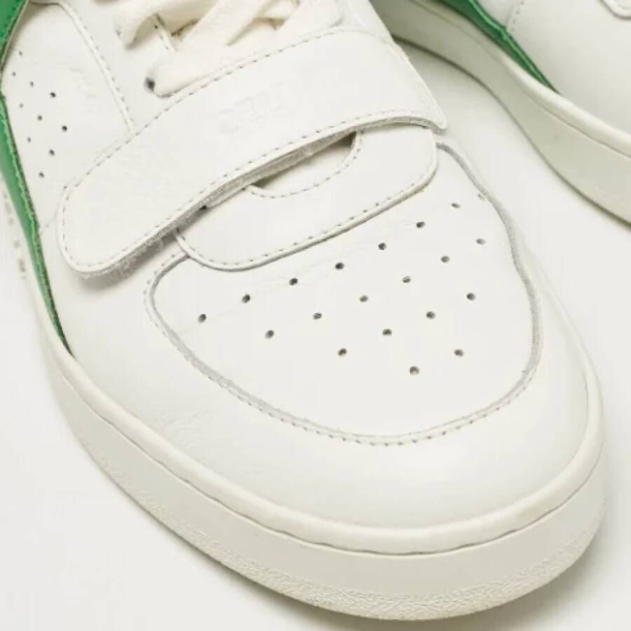 Celine Vintage Pre-owned Leather sneakers White Dames