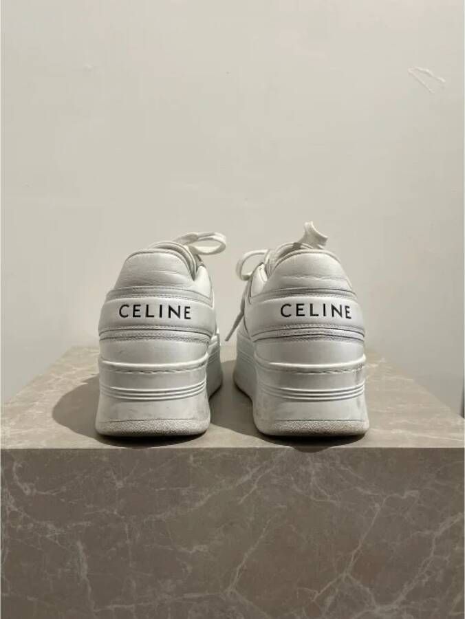Celine Vintage Pre-owned Leather sneakers White Dames