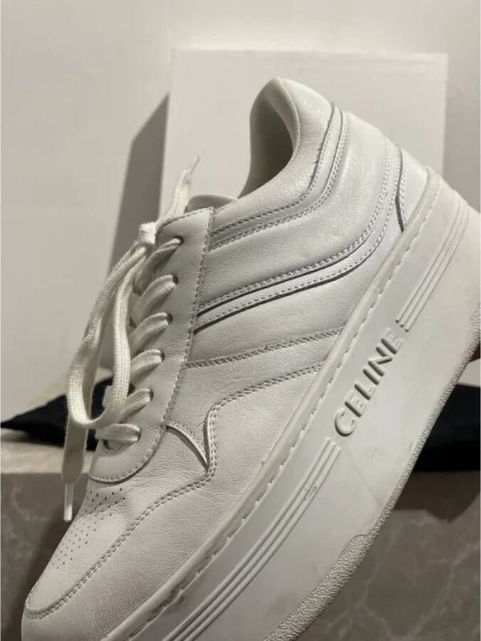 Celine Vintage Pre-owned Leather sneakers White Dames