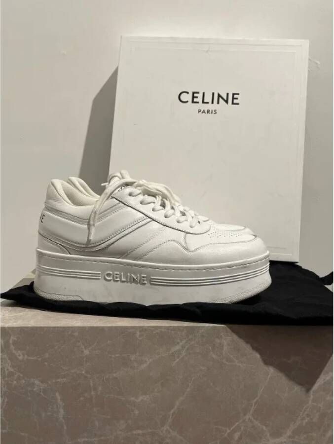 Celine Vintage Pre-owned Leather sneakers White Dames