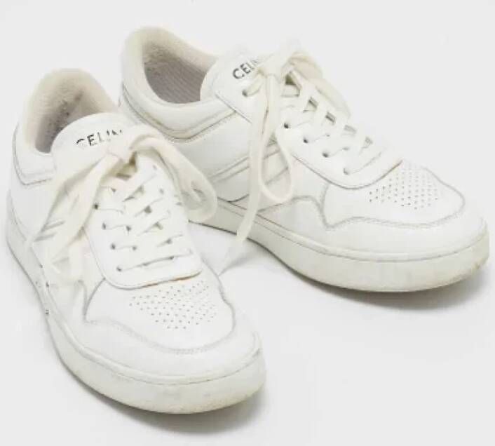 Celine Vintage Pre-owned Leather sneakers White Dames