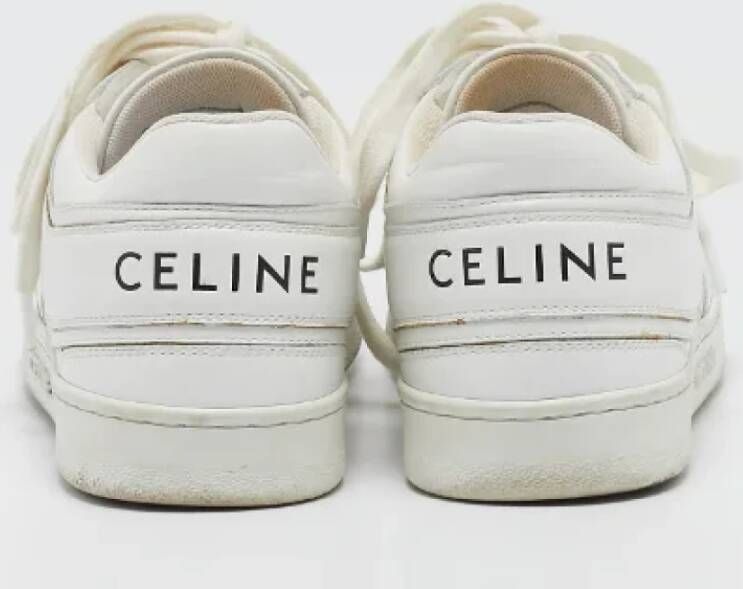 Celine Vintage Pre-owned Leather sneakers White Dames