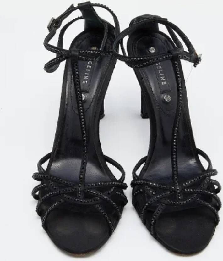 Celine Vintage Pre-owned Satin sandals Black Dames