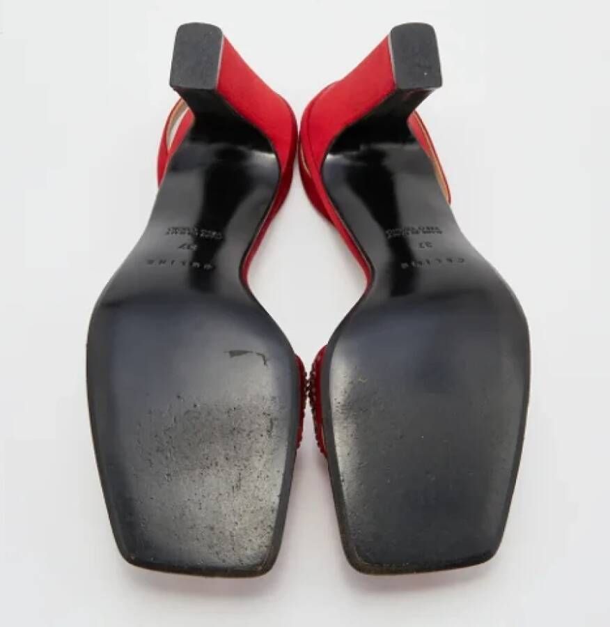 Celine Vintage Pre-owned Satin sandals Red Dames
