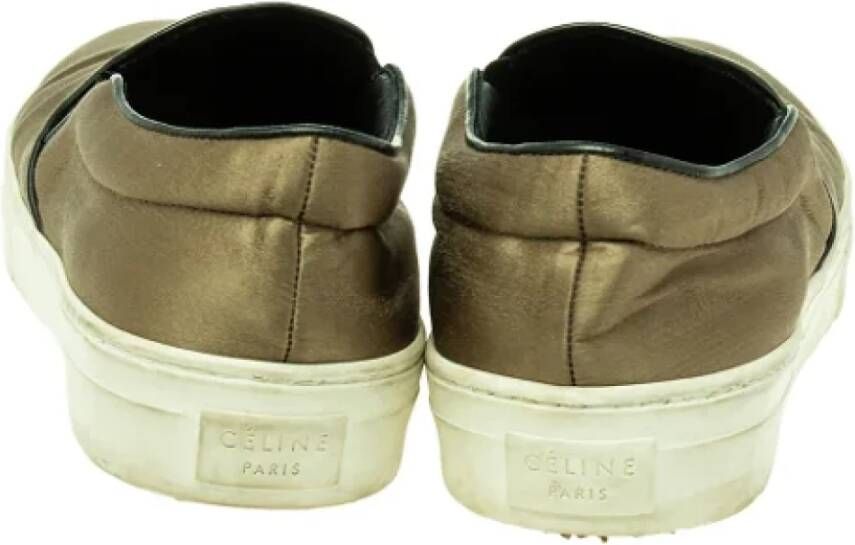 Celine Vintage Pre-owned Satin sneakers Green Dames