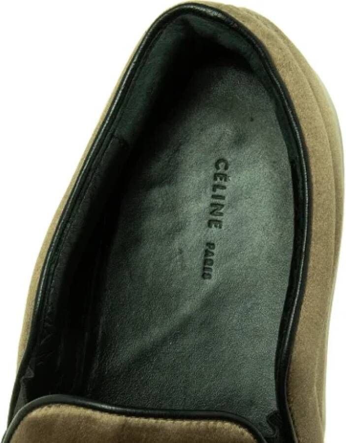 Celine Vintage Pre-owned Satin sneakers Green Dames