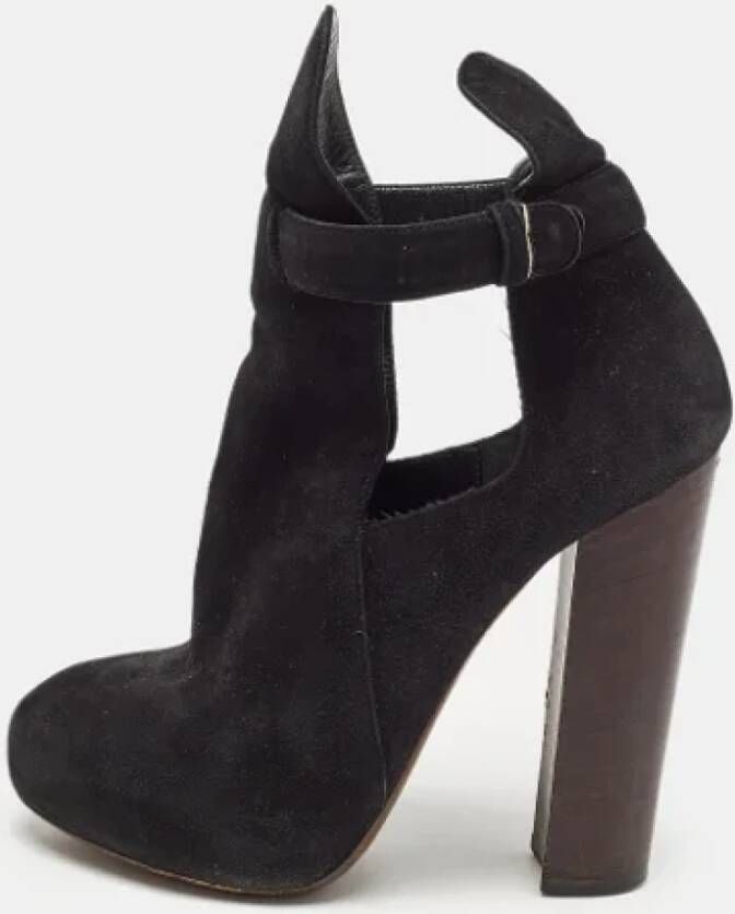 Celine Vintage Pre-owned Suede boots Black Dames