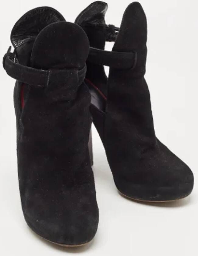 Celine Vintage Pre-owned Suede boots Black Dames