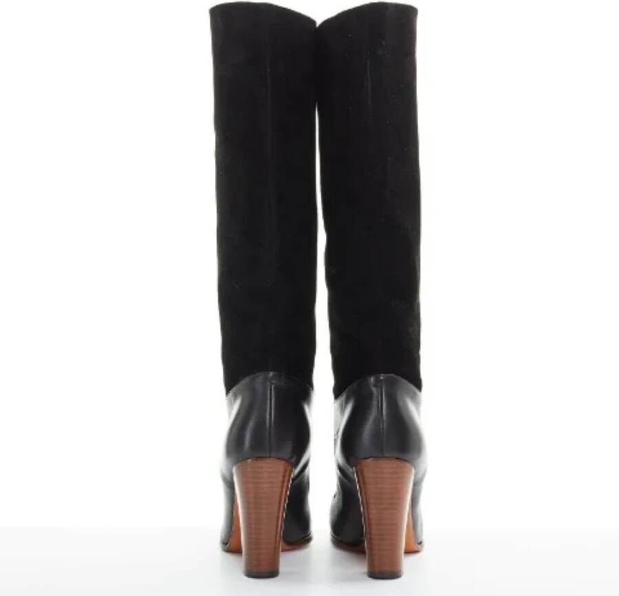 Celine Vintage Pre-owned Suede boots Black Dames