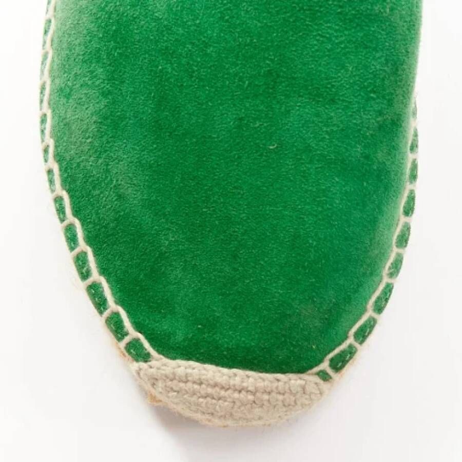 Celine Vintage Pre-owned Suede espadrilles Green Dames
