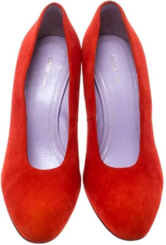 Celine Vintage Pre-owned Suede heels Red Dames