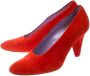 Celine Vintage Pre-owned Suede heels Red Dames - Thumbnail 3