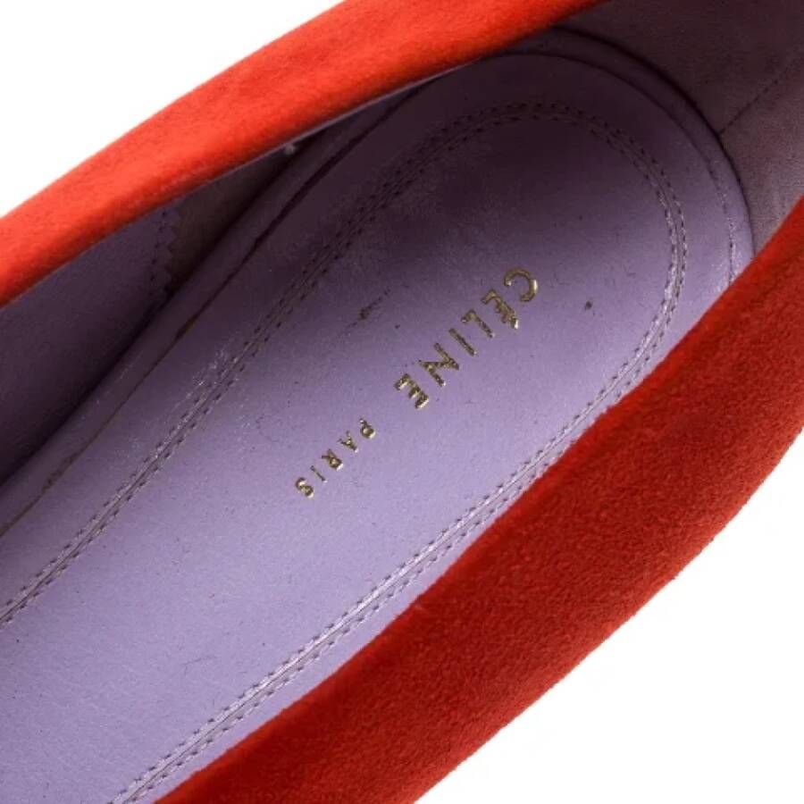 Celine Vintage Pre-owned Suede heels Red Dames