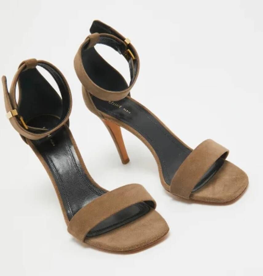 Celine Vintage Pre-owned Suede sandals Gray Dames