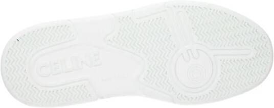 Celine Witte Leren Sneakers met Logo's