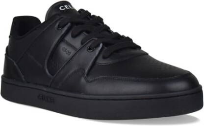 Celine Zwarte Leren Sneakers met Wit Logo Black Heren
