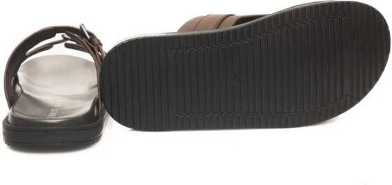 Cerruti 1881 Bruine leren sandalen met gespsluiting