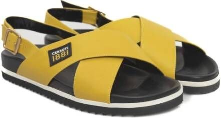 Cerruti 1881 Dames Leren Plateau Sandalen Yellow Dames